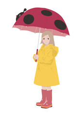 傘を差す少女