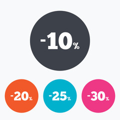 Sale discount icons. Special offer price signs.