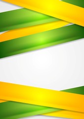 Yellow and green stripes abstract vector background