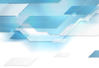 Fototapeta premium Bright blue tech corporate geometric background