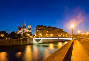 Panorama of the island Cite with cathedral Notre Dame de Paris i