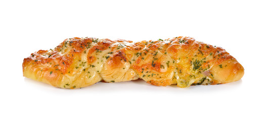 ham cheese bun stick on white background