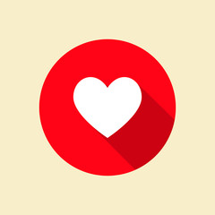 Heart icon with long shadow