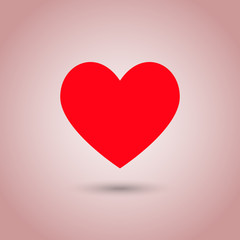 Red heart with shadow