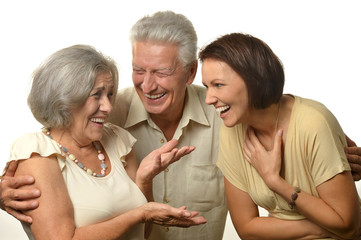 Happy senior parents with daughter