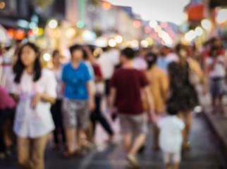 Blurred people in the street