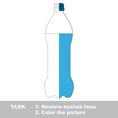 Bottle to be colored. Vector trace game. 