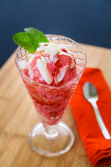 Vegan strawberry sorbet