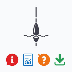 Fishing sign icon. Float bobber symbol.