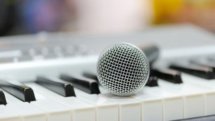 Classical microphone on keyboard