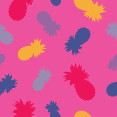 Seamless vector background with decorative pineapple. Print. Repeating background.