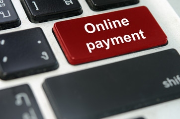 Fototapeta premium keyboard button Online payment