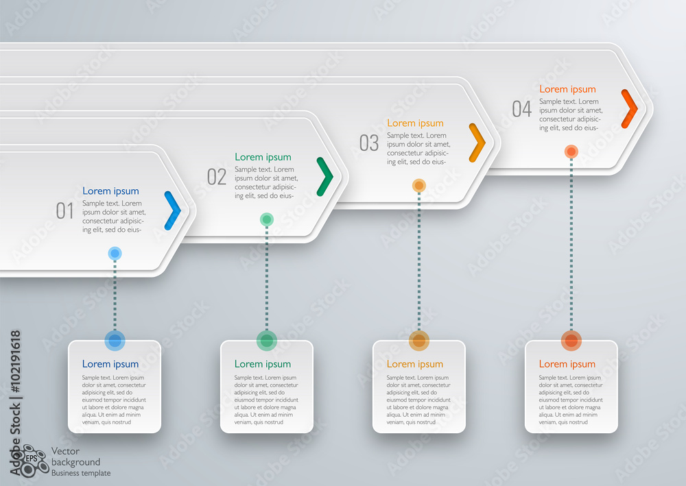 Sticker infographics vector background workflow