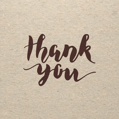Thank You handwritten lettering carton greeting card
