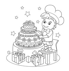 Little cute pastry chef. The book coloring.