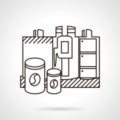 Making coffee. Flat line design vector icon