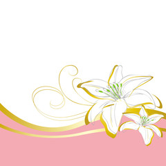 Lily flowers wave background