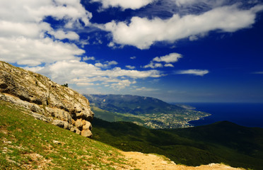 Crimean mountain landscape in spring