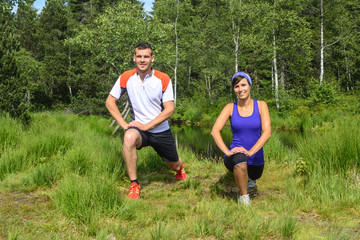 Stretching im Grünen