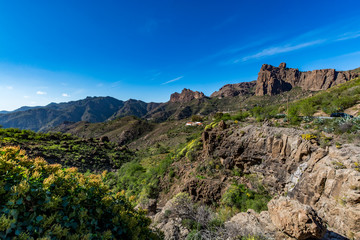 Fototapeta na wymiar Spectacular panoramic view of Fataga valley on Gran Canaria (Grand Canary), Spain
