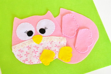 Sewing set for felt owl - how to make an owl handmade toy