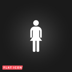 Simple vector woman icon on  background