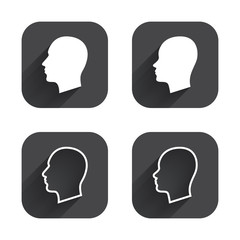 Head icons. Male and female human symbols.