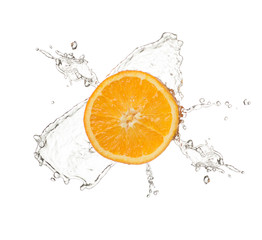 Fototapeta na wymiar orange splash isolated on white background
