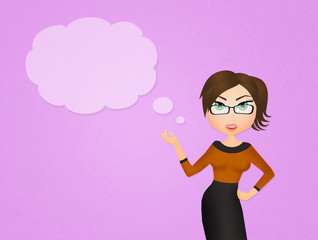 girl thinks with comics