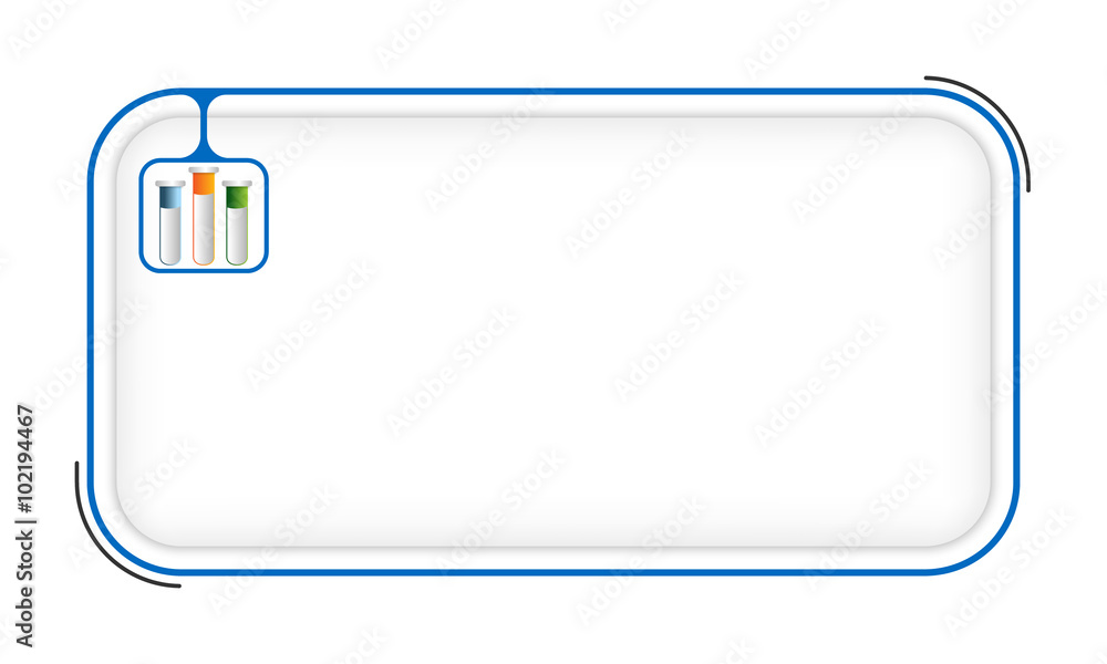 Poster vector simple box to fill your text and test tube