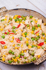 Chicken with Rice, Peas, Сorn and Chilli
