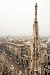 View on center of Milan from Cathedral