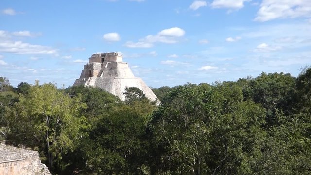 uxmal pyramids in yucatan, mexico