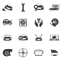 Car shop icons set