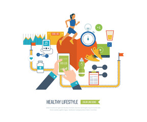 Running woman. Healthy lifestyle and fitness concept. 