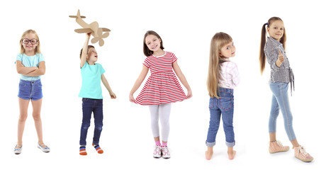 Obraz premium Adorable children isolated on white