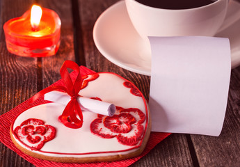 Romantic dessert for valentine's day