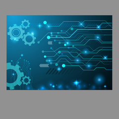 Abstract technology gear circuit board, Vector background eps 10