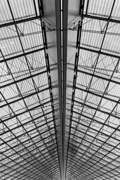 Architecture in CDG airport terminal, Paris