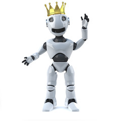 Fototapeta premium 3d Robot wearing a gold crown