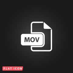 MOV video file extension icon vector.