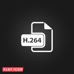 H264 video file extension icon vector.