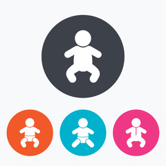 Newborn icons. Baby infants symbols.