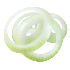 Onion slices isolated. With clipping path.