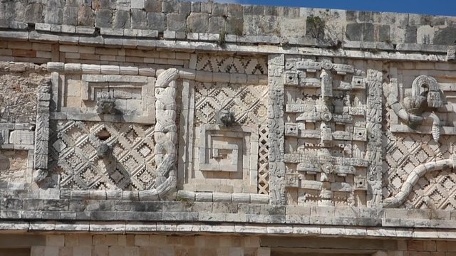 uxmal piramids overwiev in yucatan, mexico