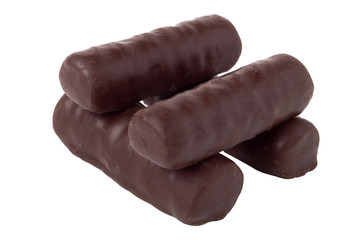 chocolate bars on a white background