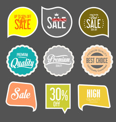 Paper sale stickers collection