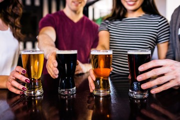 Friends having a pint