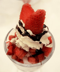 Strawberry and whip cream