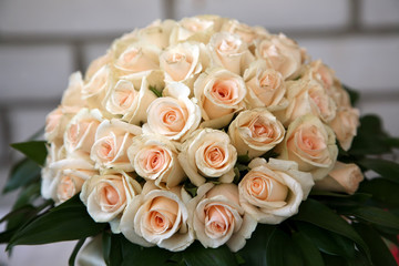 large Bridal bouquet of white roses